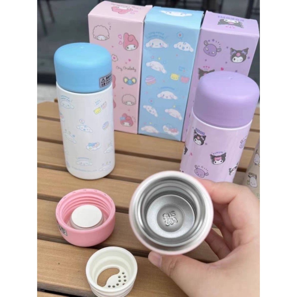 正版 三麗鷗 大耳狗 酷洛米 美樂蒂 帕恰狗 304不鏽鋼口袋保溫杯 容量150ml 尺寸5.3x5.3x12.6cm-細節圖4