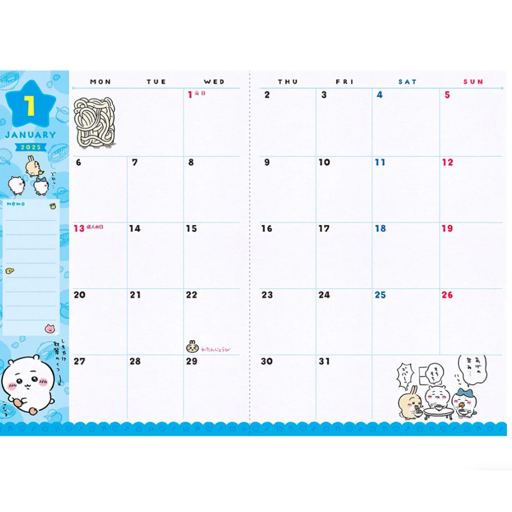 現貨 年日曆 2024年12月 - 2026年1月1日 筆記本📝日本🇯🇵吉伊卡哇-細節圖2