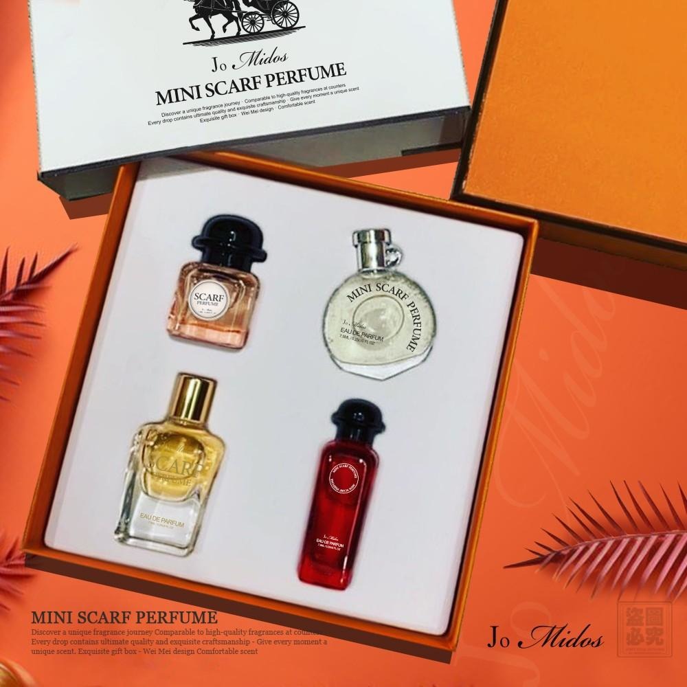 Jo Midos迷你愛馬橘絲巾香水禮盒-細節圖5