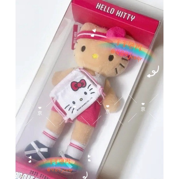 現貨 韓國🇰🇷 三麗鷗 Olive Young X Sanrio  黑皮馬拉松運動會長腿Kitty玩偶 京京國際代購-細節圖3