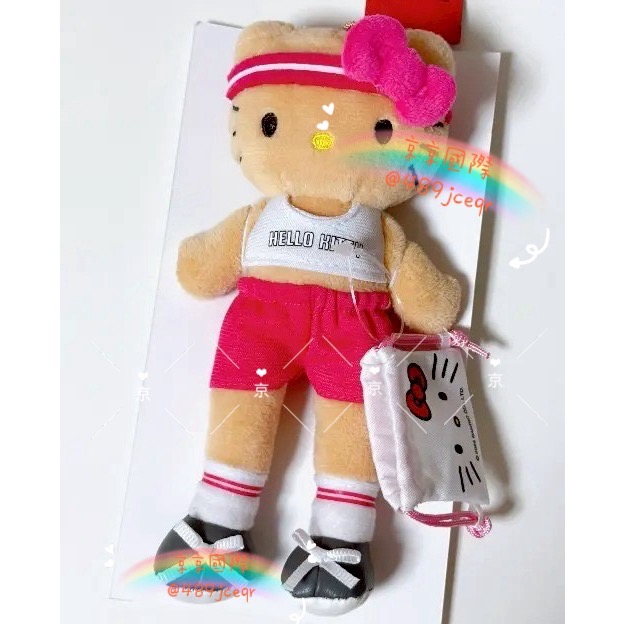現貨 韓國🇰🇷 三麗鷗 Olive Young X Sanrio  黑皮馬拉松運動會長腿Kitty玩偶 京京國際代購-細節圖4