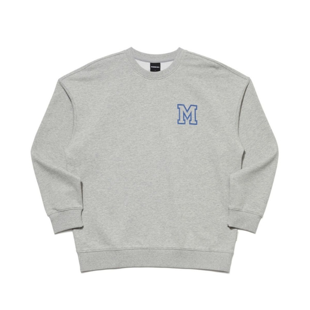 限時限量優惠 韓國代購  MARKM 經典刺繡M字大學T ✨極簡中性、寬鬆落肩、男女皆可穿✨-細節圖4