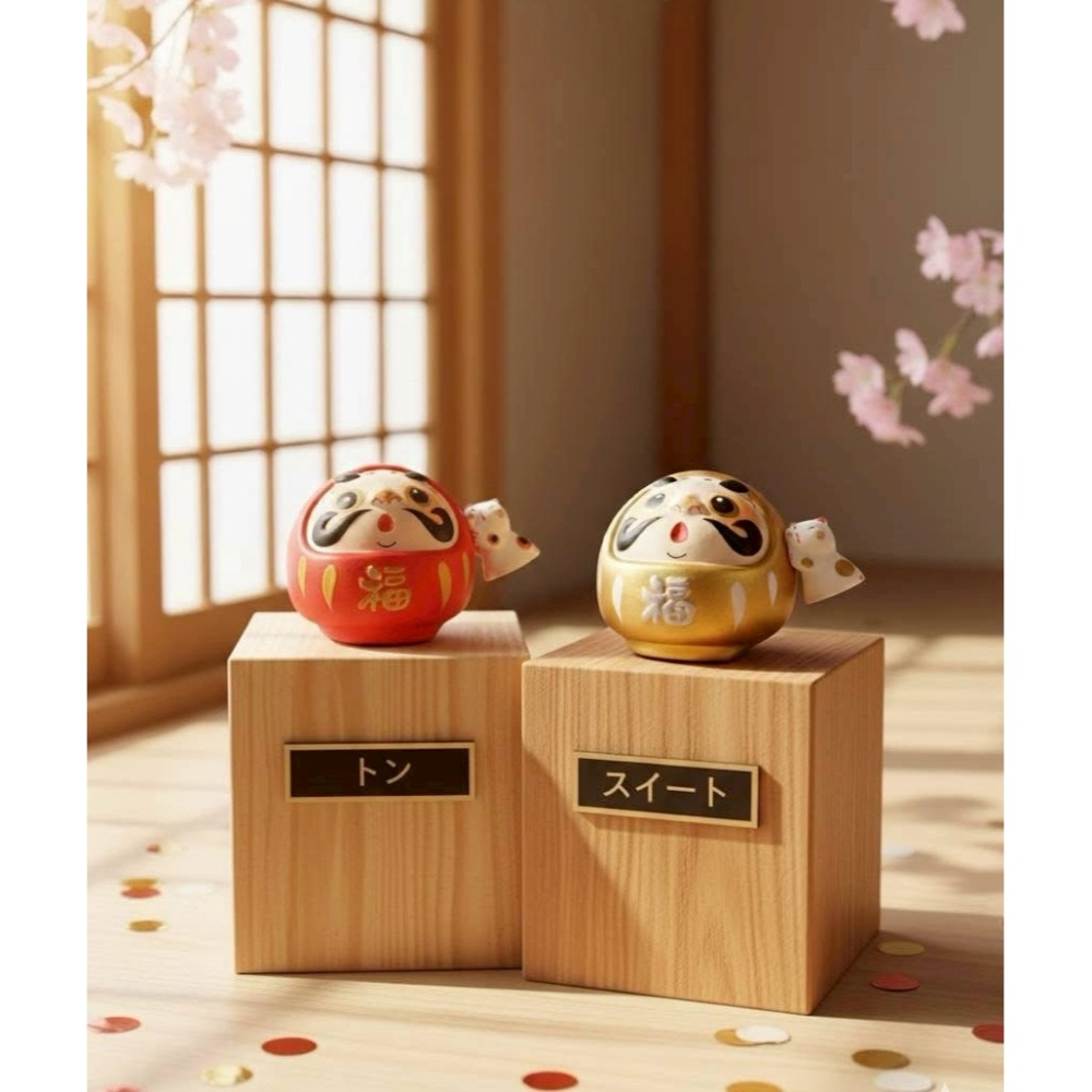 日本  祈福達摩・福氣滿滿招財達摩  存錢筒 — 把「好運」與「財運」都一起存起來！💰 京京國際代購-細節圖2