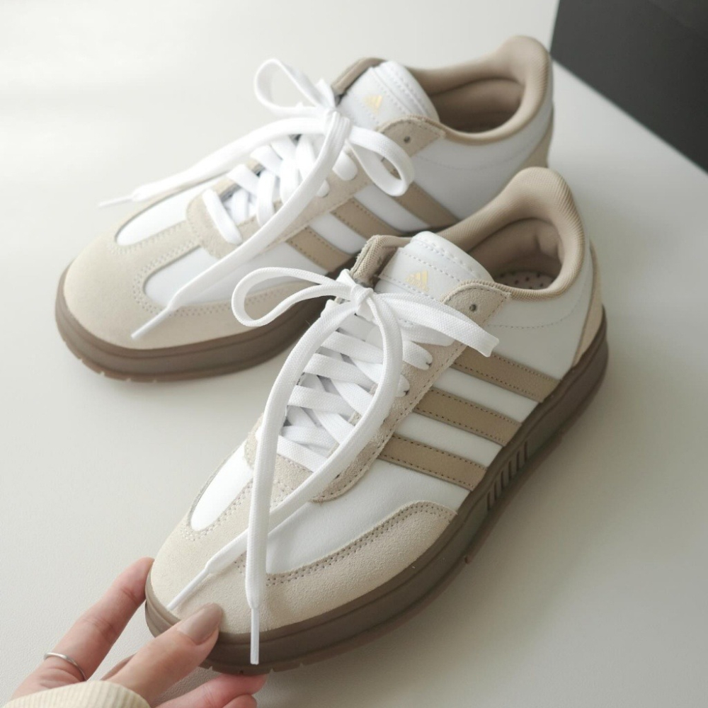 限時限量 韓國代購 Adidas Gradas 復古伯爵奶茶系皮革休閒鞋 中性風格男女皆可穿著 京京國際代購-細節圖6