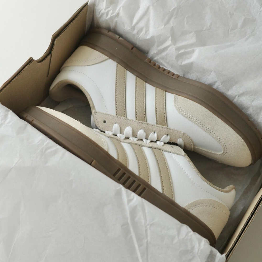 限時限量 韓國代購 Adidas Gradas 復古伯爵奶茶系皮革休閒鞋 中性風格男女皆可穿著 京京國際代購-細節圖7