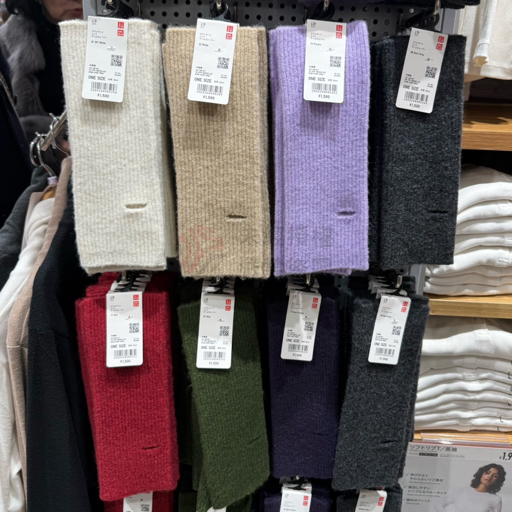 1208採買 日本 UNIQLO 羊毛 針織指洞款暖腕套 ＃日本限定款 ＃台灣無販售 京京國際代購-細節圖2
