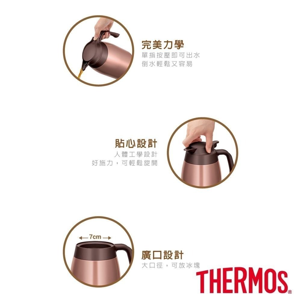 【THERMOS膳魔師】不鏽鋼按壓式真空保溫壼1000ml(TTB-1000)-細節圖5