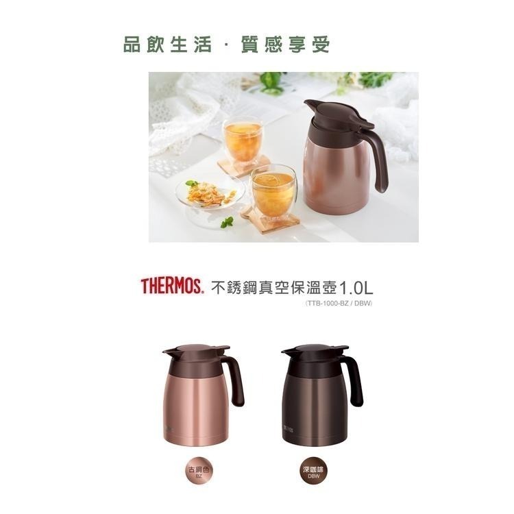 【THERMOS膳魔師】不鏽鋼按壓式真空保溫壼1000ml(TTB-1000)-細節圖8