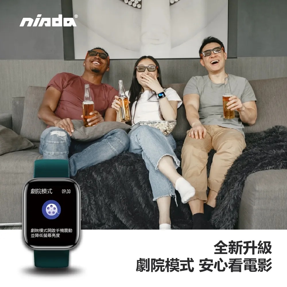 【NISDA】全觸控大錶面智能運動手環 HBL-03 / 22mm硅膠錶帶-細節圖9