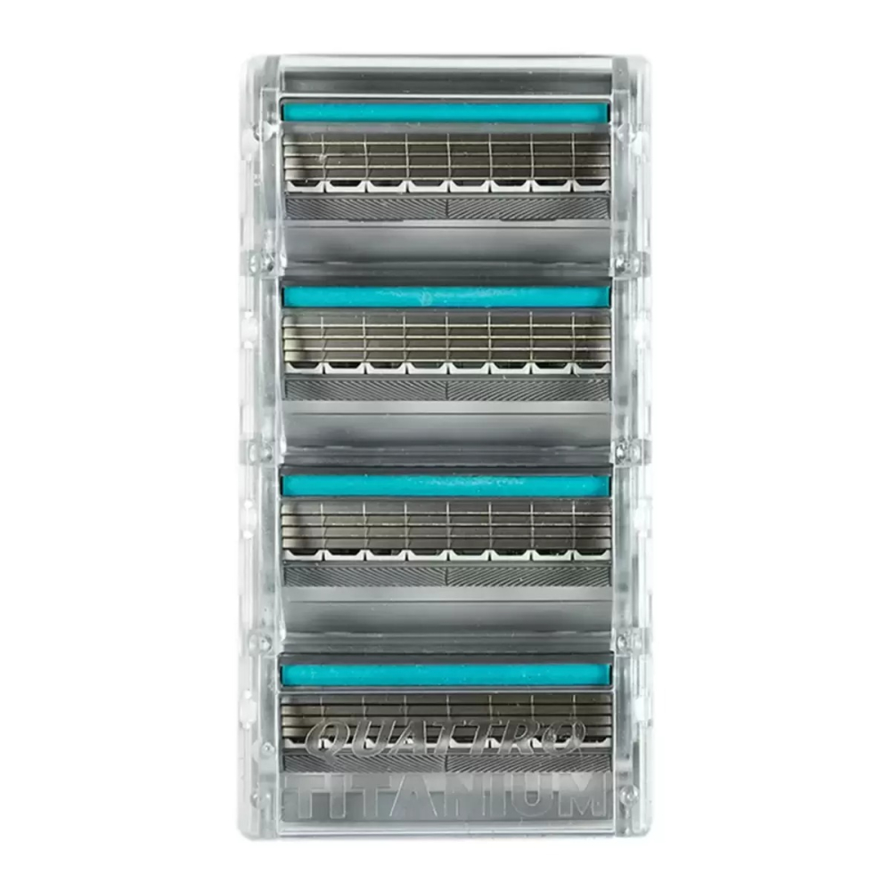 艾鑫優選 舒適 Quattro創4紀 鈦刮鬍刀片 12入 #113987-細節圖2