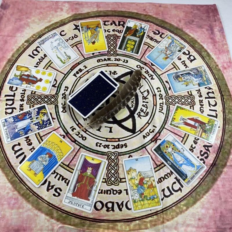 「彩虹🌈工作室」現貨 荷蘭絨材質桌布 凱爾特結十二宮水晶占卜桌布十二星座儀式水晶陣塔羅牌桌布占卜桌布靈擺桌布專用-細節圖4