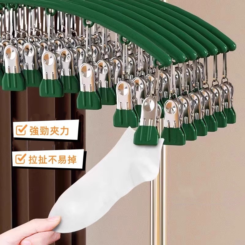 《現貨速出》不鏽鋼多功能防風曬衣夾 衣架 10夾 防風 防滑 耐用 無痕 襪子夾 晾衣夾-細節圖5