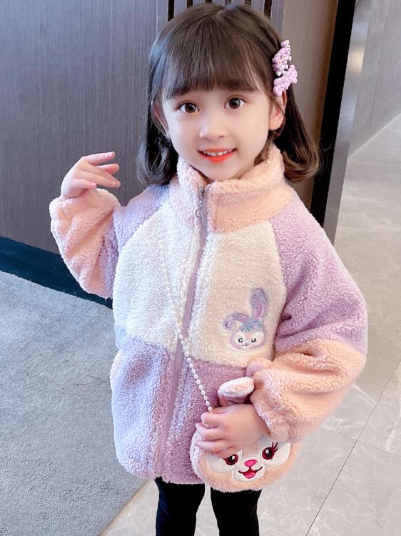 寶貝童裝女童外套秋冬裝女寶寶洋氣時髦加厚毛毛衣兒童冬季2022新款棉衣潮-細節圖2