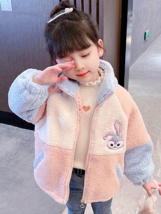 寶貝童裝女童外套秋冬裝女寶寶洋氣時髦加厚毛毛衣兒童冬季2022新款棉衣潮-細節圖3