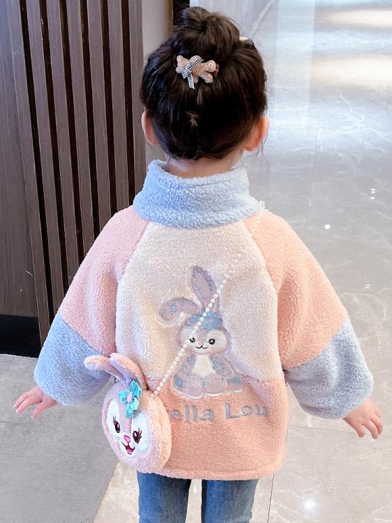 寶貝童裝女童外套秋冬裝女寶寶洋氣時髦加厚毛毛衣兒童冬季2022新款棉衣潮-細節圖5