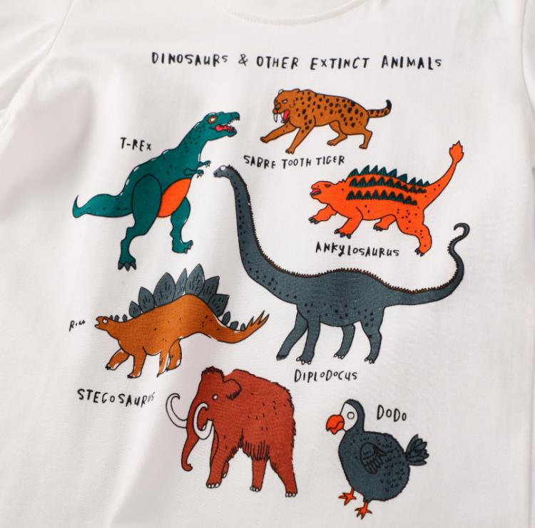 寶貝童裝男童衣服卡通恐龍兒童長袖ｔ恤春秋童裝寶寶純棉打底衫幼兒園上衣-細節圖4