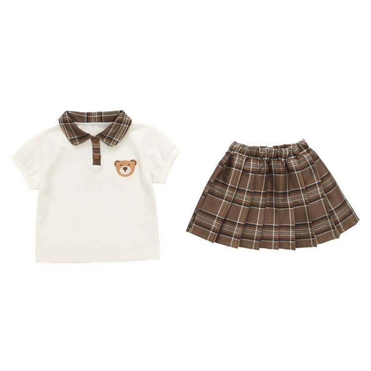寶貝童裝男女童套裝夏季兒童夏裝學院風polo二件套小學生班服寶寶夏款衣服-細節圖5
