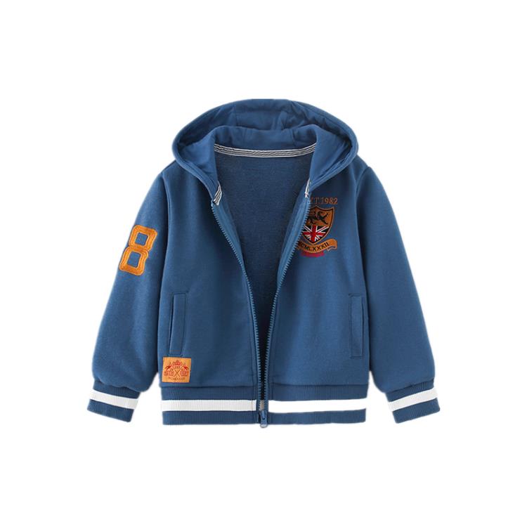 寶貝童裝ins童裝英倫風男童外套兒童刺繡春秋薄款上衣寶寶洋氣衛衣連帽衫-細節圖5