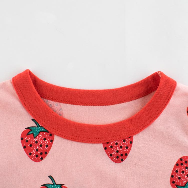 寶貝童裝女童草莓短袖t恤寶寶純棉半袖正韓童裝夏季女孩休閒上衣兒童衣服-細節圖4