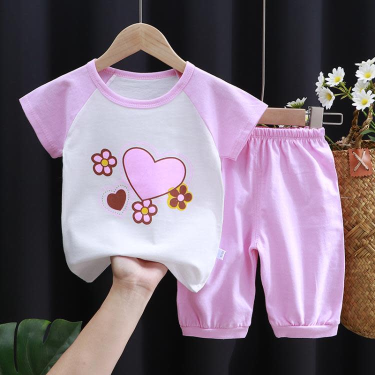 寶貝童裝巴拉巴拉女童夏裝套裝嬰兒夏季純棉兒童寶寶衣服薄款女寶-細節圖3