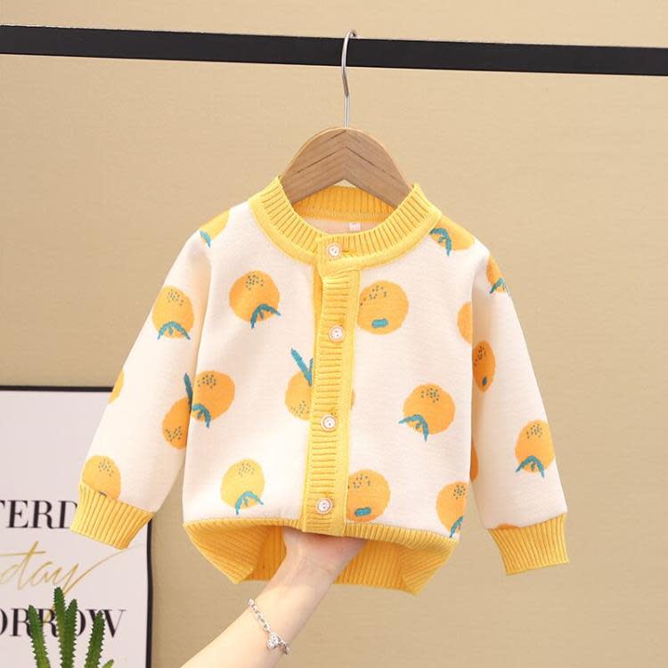 寶貝童裝反季兒童針織開衫寶寶外套秋冬款1歲幼兒保暖衣兒童加絨上衣-細節圖3