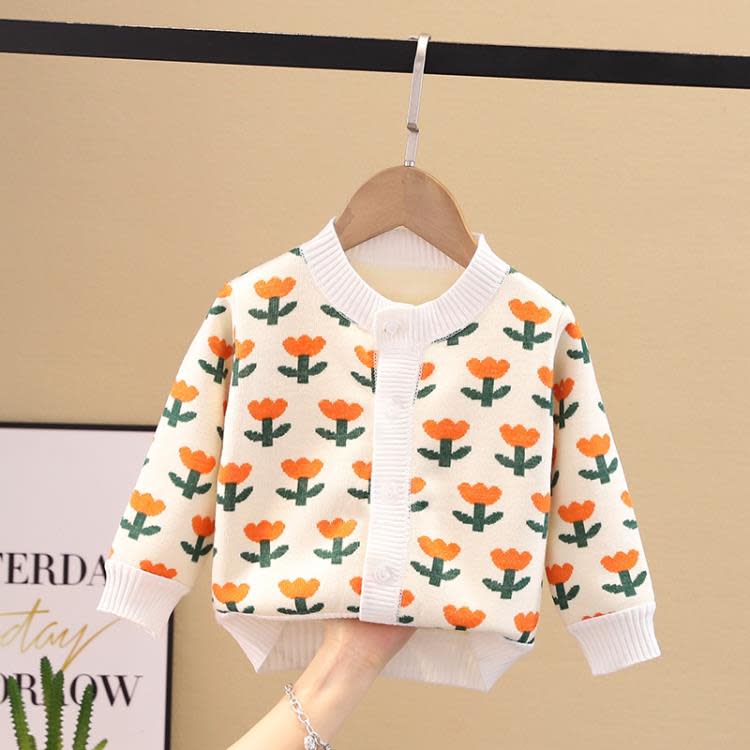 寶貝童裝反季兒童針織開衫寶寶外套秋冬款1歲幼兒保暖衣兒童加絨上衣-細節圖4