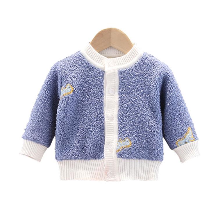 寶貝童裝反季兒童針織開衫寶寶外套秋冬款1歲幼兒保暖衣兒童加絨上衣-細節圖5