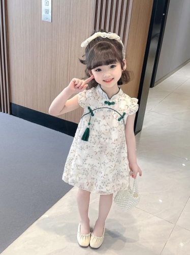寶貝童裝女童旗袍兒童中國風復古夏季裙子洋裝寶寶夏裝洋氣公主裙小女孩連身裙