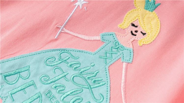 寶貝童裝歐美風格女童粉紅長袖家居服兒童純棉睡衣寶寶休閒套裝女孩二件套-細節圖4