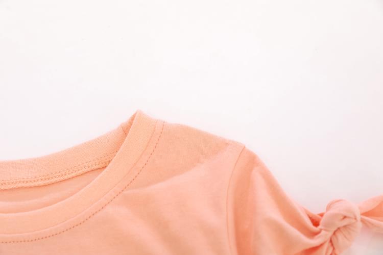 寶貝童裝兒童粉紅t恤夏 外貿歐美風格童裝女童純棉短袖ｔ恤寶寶半袖打底衫-細節圖4