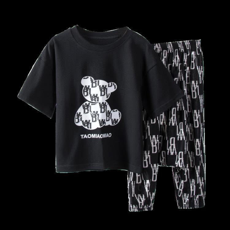 寶貝童裝巴-拉巴-拉兒童短袖網紅套裝夏季2023新款帥氣寶寶男童中大童洋氣-細節圖5