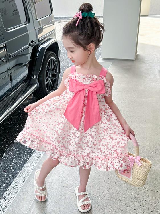 寶貝童裝女童連身裙夏款女寶寶夏裝洋氣時髦公主裙兒童夏款裙子洋裝吊帶裙2023-細節圖4