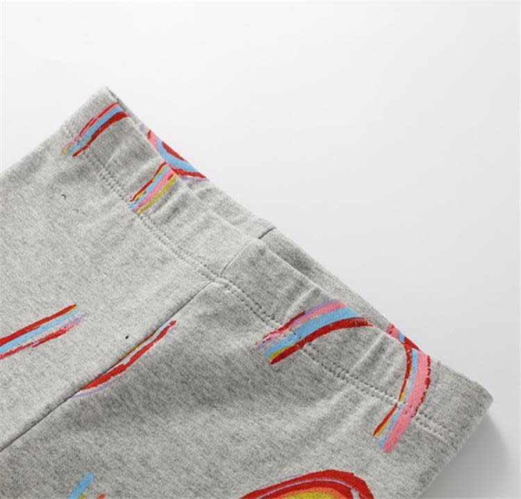 寶貝童裝童裝女童灰色打底褲中小童春秋彈力褲寶寶薄款長褲兒童純棉褲子潮-細節圖2