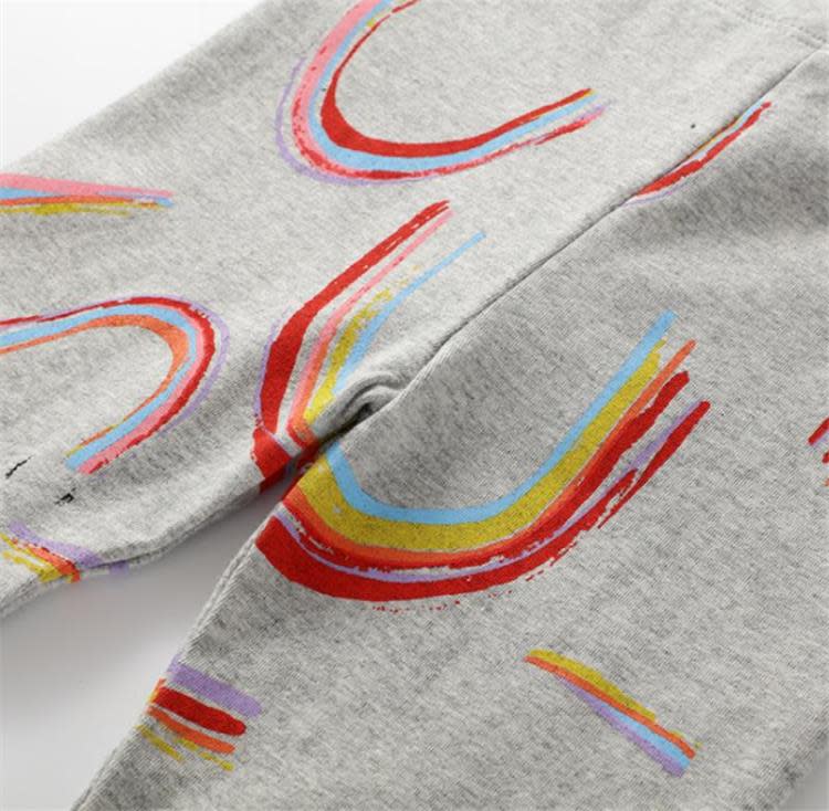 寶貝童裝童裝女童灰色打底褲中小童春秋彈力褲寶寶薄款長褲兒童純棉褲子潮-細節圖3