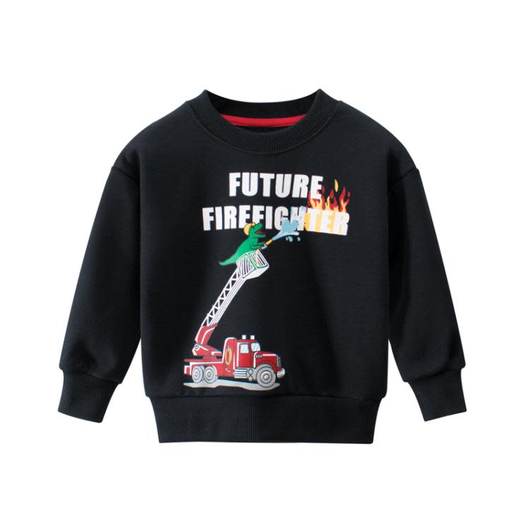 寶貝童裝兒童衛衣2019新款童裝兒童加絨上衣寶寶恐龍長袖ｔ恤男孩秋冬保暖-細節圖2