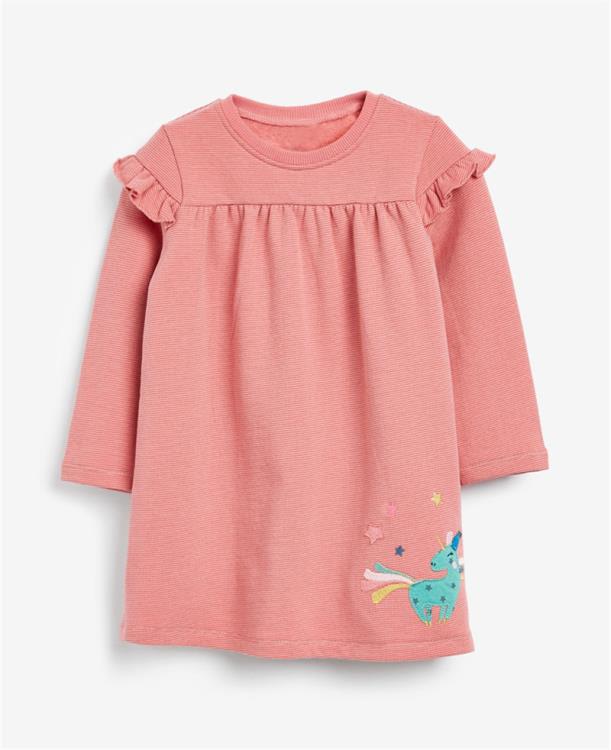 寶貝童裝春秋童裙卡通獨角獸兒童純棉長袖ｔ恤連身裙女孩休閒裙小寶寶裙子洋裝-細節圖4