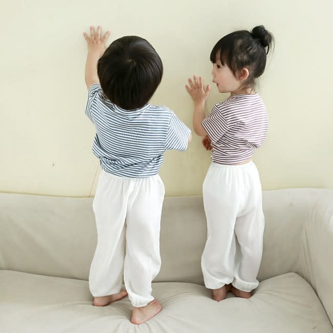 寶貝童裝夏季真絲兒童燈籠褲男童寶寶長褲寬松休閒女童哈倫褲子桑蠶絲-細節圖3