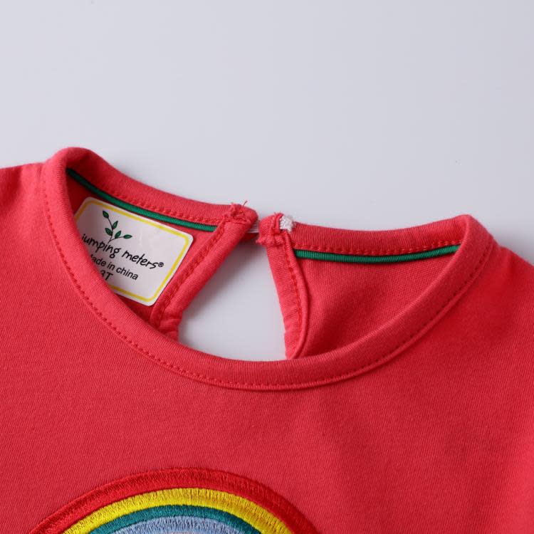 寶貝童裝女童秋裝紅色裙子洋裝小寶寶長袖ｔ恤裙2019新款童裝兒童純棉連身裙潮-細節圖2