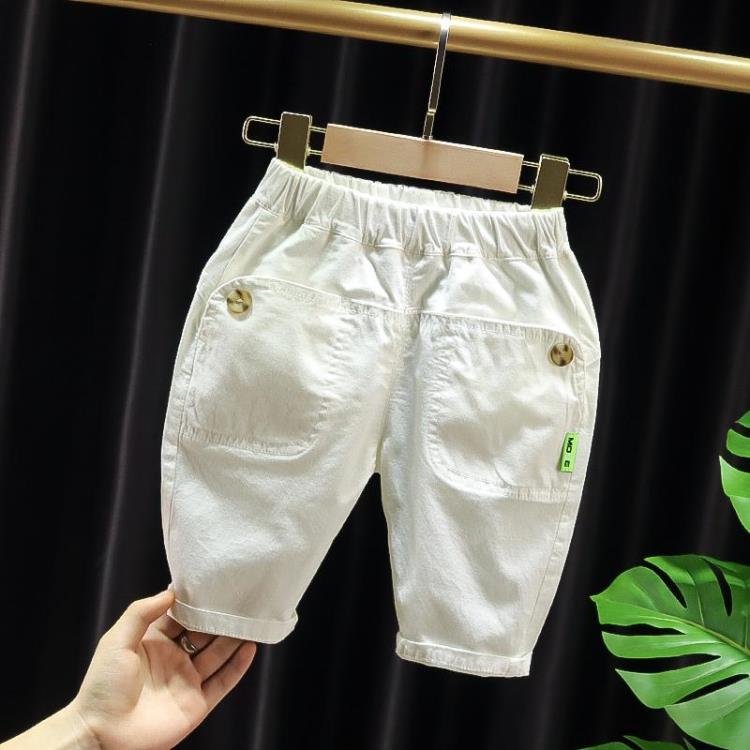 寶貝童裝夏裝寶寶薄款短褲小男童七分褲2023新款正韓洋氣嬰兒童休閒褲子潮-細節圖2