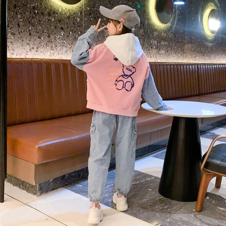 寶貝童裝Next balaba女童套裝2023春秋新款中大童運動休閒洋氣時髦三件套-細節圖3