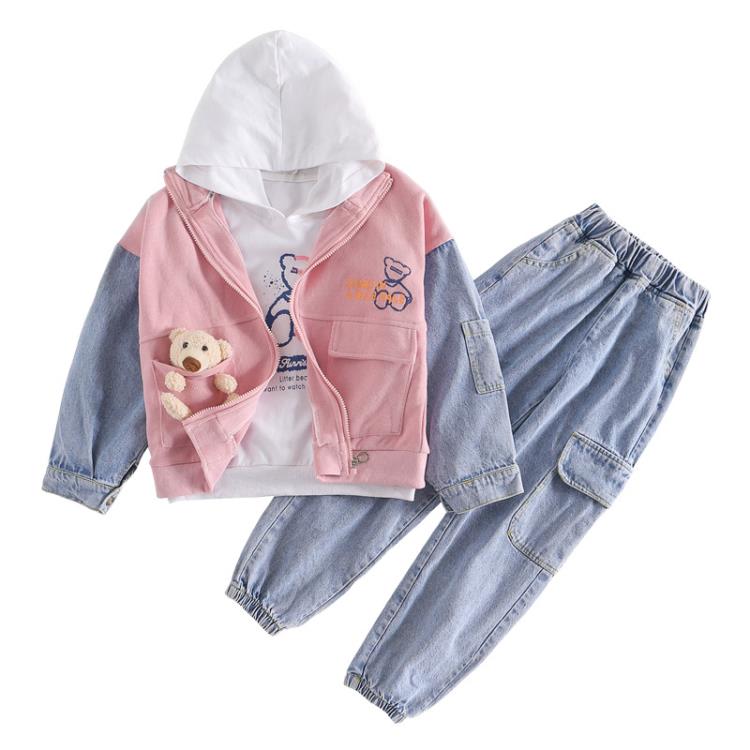 寶貝童裝Next balaba女童套裝2023春秋新款中大童運動休閒洋氣時髦三件套-細節圖5