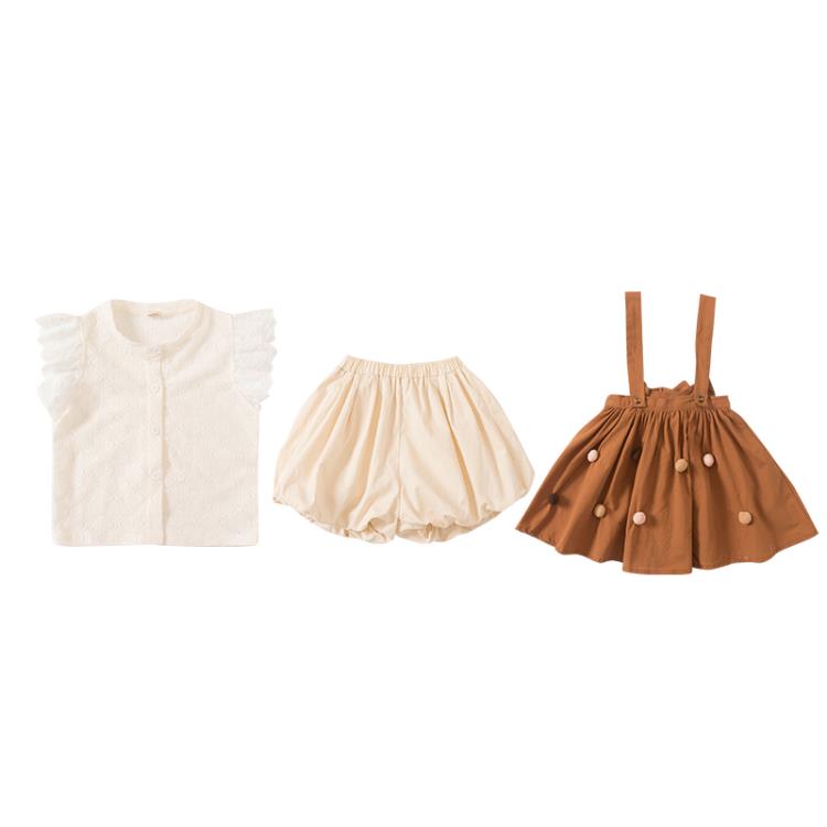 寶貝童裝女童夏裝套裝女寶寶夏季正韓洋氣時髦2吊帶裙兒童背帶裙夏款裙子洋裝3-細節圖5