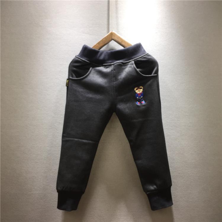 寶貝童裝兒童針織牛仔長褲春秋男童加絨褲子新款男孩休閒長褲中小童松緊褲-細節圖5