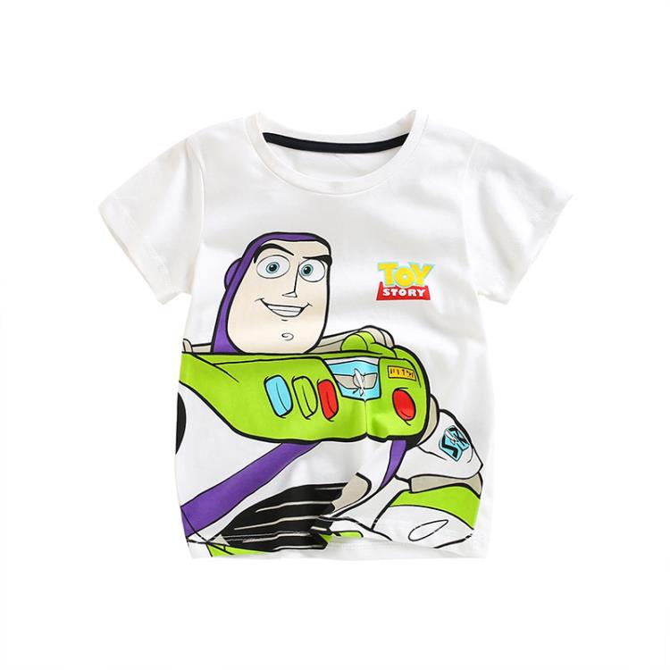 寶貝童裝歐美風格童裝 夏季男童白色短袖t恤卡通兒童純棉打底衫小男孩上衣-細節圖5