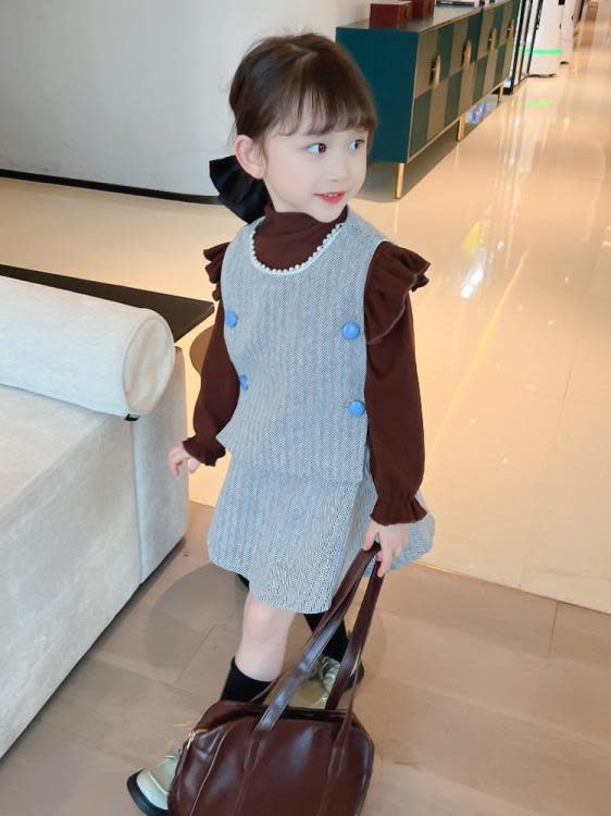 寶貝童裝韓范童裝女童春季套裝網紅寶寶洋氣時髦春裝兒童春款小香風三件套-細節圖3