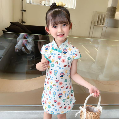 寶貝童裝旗袍女童一歲小寶寶裙子洋裝夏裝衣服嬰兒中國風連身裙兒童漢服夏