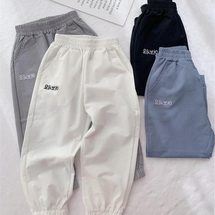 寶貝童裝男童夏裝速干運動褲子薄款男孩寬松休閒長褲寶寶夏天百搭空調長褲-細節圖2