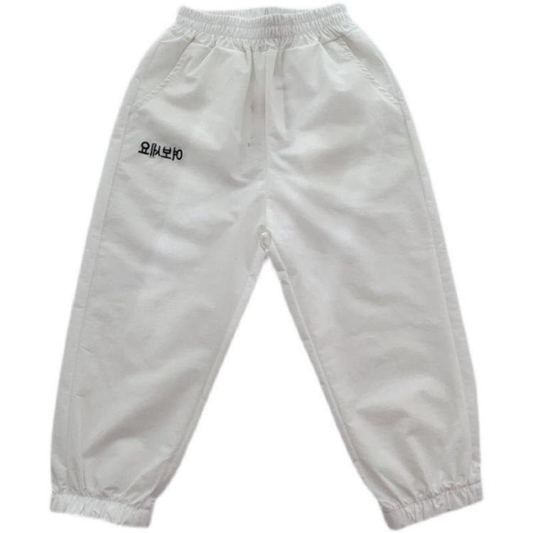 寶貝童裝男童夏裝速干運動褲子薄款男孩寬松休閒長褲寶寶夏天百搭空調長褲-細節圖5