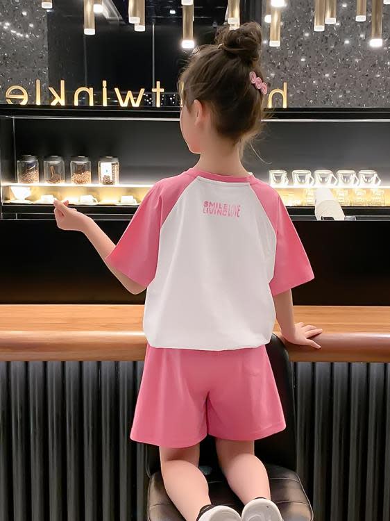 寶貝童裝巴拉巴拉女童套裝夏季2022新款洋氣時髦童裝兒童夏裝大童-細節圖5