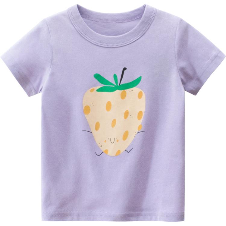 寶貝童裝女童草莓t恤夏季兒童圓領短袖t恤潮寶寶洋氣純棉圓領半袖2021童裝-細節圖5
